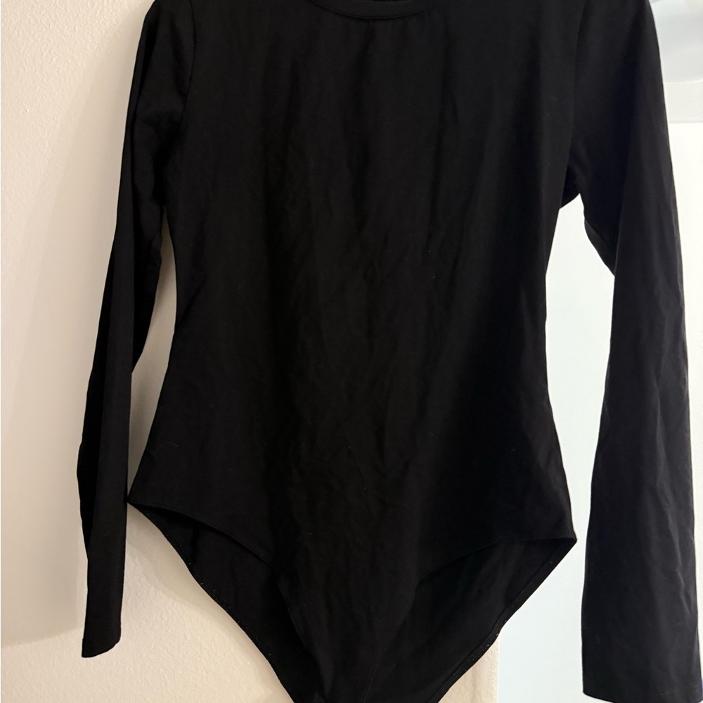 Mango Black Long Sleeve Bodysuit